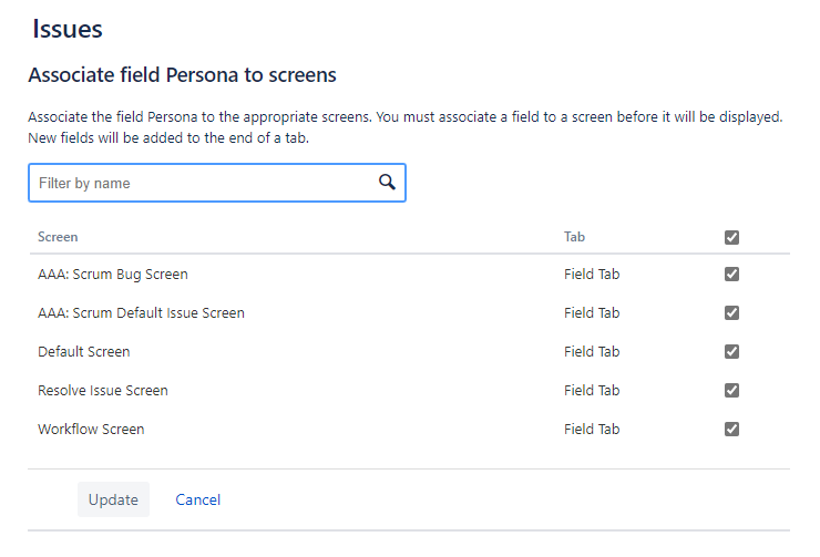 Select screens