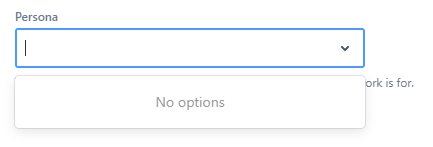 No selectable personas